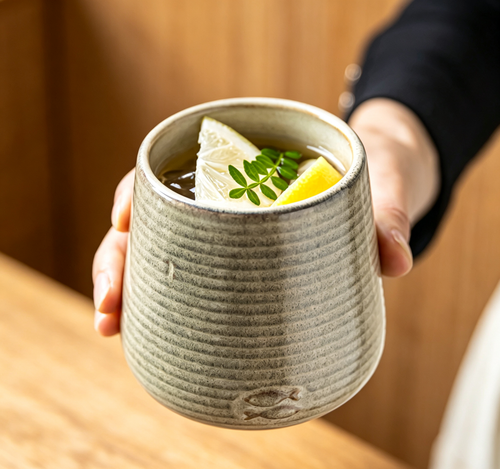 Wabi-Sabi Kiln-Glaze Conical Ceramic Mug, Dual Capacity Sizes for Boutique Cafés & Japanese Homestays