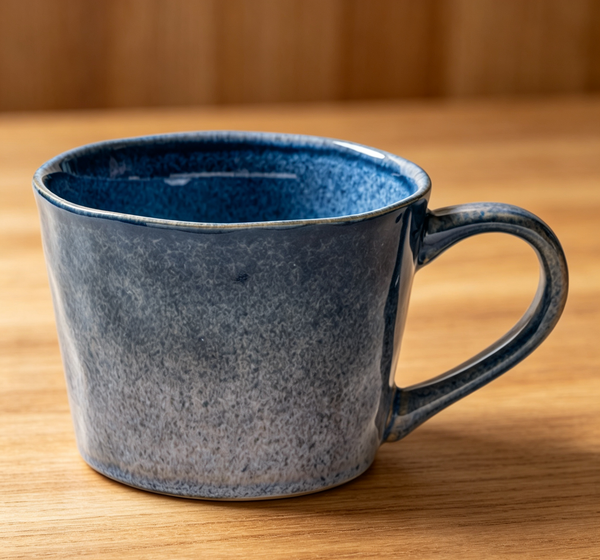 Wabi-Sabi Mottled Flowing Glaze Handle Mug, Dual Vintage Gradient Colors for Café Latte & Breakfast