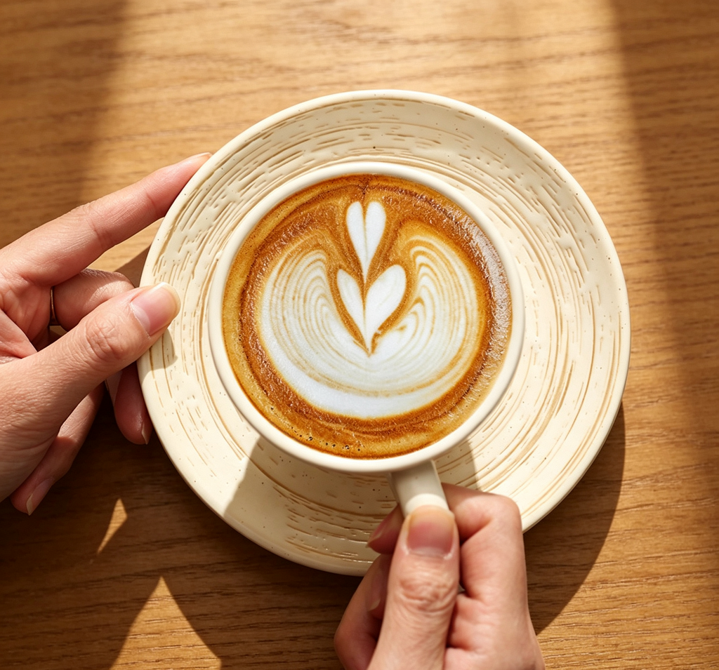 Cream White Wabi-Sabi Gold Streak Ceramic Mug, Espresso Cappuccino Cup