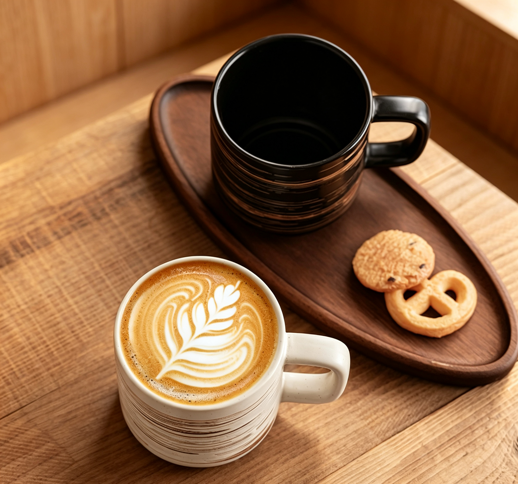 Wabi-Sabi Retro Grooved Textured Ceramic Cup, Professional Latte Art Mug for Specialty Cafés & Home Tea